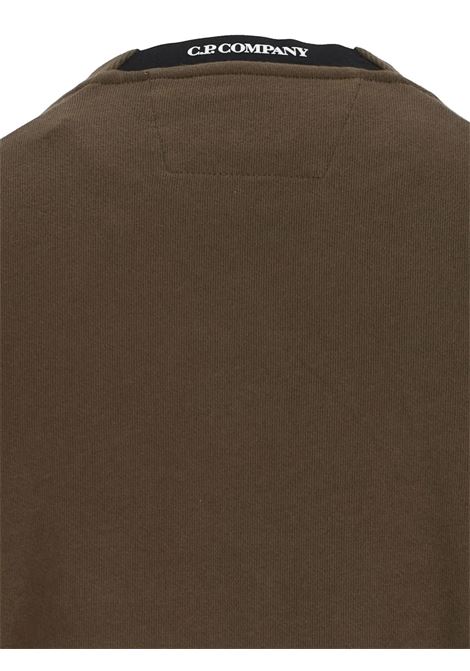 diagonal raised fleece sweatshirt man green C.P. COMPANY | RCCMSS713A-005086W683